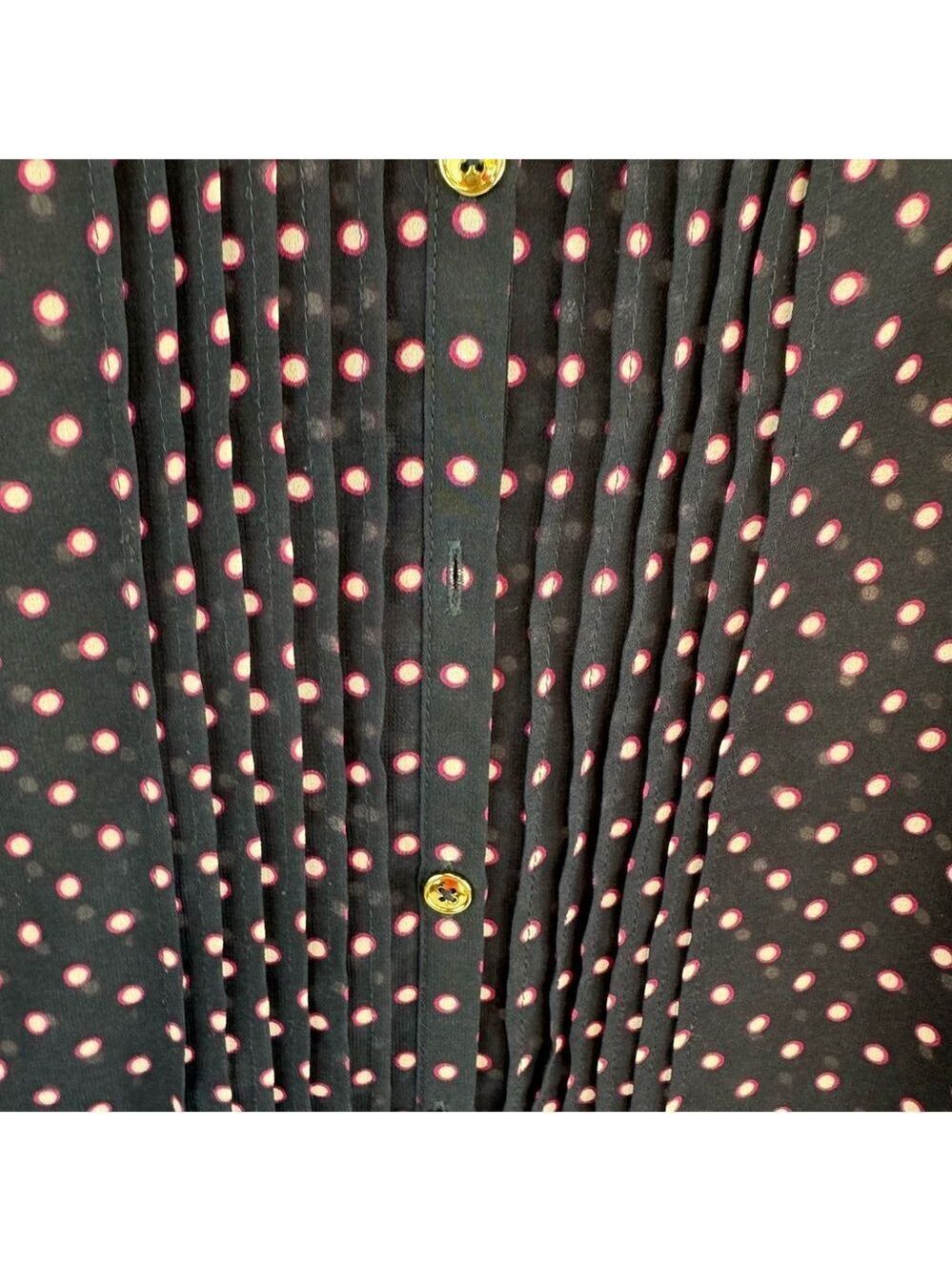 Long Tall Sally Polka Dot Semi Sheet Button Down Top - Picture 6 of 6